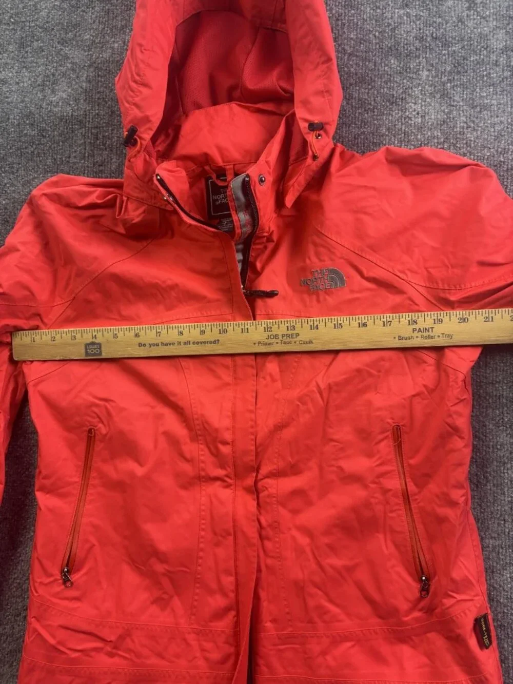 The North Face Jacket Womens Large Red GORE-TEX Hooded Rain Coat Zip Pockets - Picture 5 of 8